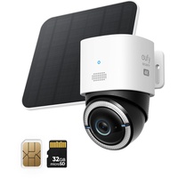 eufy Security eufy 4G LTE Überwachungskamera mit WLAN, 4K UHD Schwenk-Neige-Funktion, Kabellos, Solarbetrieben mit Solarpanel, KI-basierte Personen-/Fahrzeugverfolgung, inklusive SIM-Karte