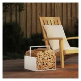 vidaXL Kaminholzregal Kaltgewalzter Stahl 40 x 40 x 40 cm Weiß