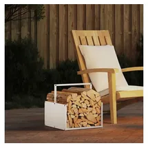 vidaXL Kaminholzregal Kaltgewalzter Stahl 40 x 40 x 40 cm Weiß