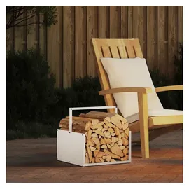 vidaXL Kaminholzregal Kaltgewalzter Stahl 40 x 40 x 40 cm Weiß