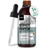 animigo Wurmkur Katzen & Hunde - 120ml Tropfen - 1+ Jahr Vorrat - Entwurmungsmittel mit Wermut - Alternative zu Tabletten - Wurmmittel für Magen & Darmgesundheit - Natürlichen Zutaten