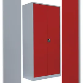 Lüllmann Flügeltürenschrank Aktenschrank 195 x 92 x 50 cm grau/rot