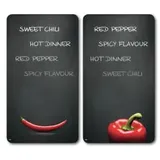 KESPER Multi-Glasschneideplatte, 2er Pack, Motiv: chili