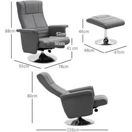 Homcom Relaxsessel,, Dunkelgrau, Kunststoff, 95x88x78 cm, Wohnzimmer, Sessel, Relaxliegen