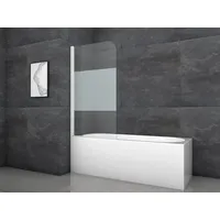 Marwell Badewannenfaltwand White Glow - 1-flg.140x80cm - Duschwand für Badewanne weiß - Duschabtrennung