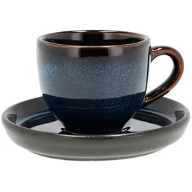 Bitz Espressotasse mit Untertasse Dunkelblau/Schwarz