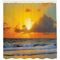 ABAKUHAUS Duschvorhang Sunset Beach 175 x 220 cm grau