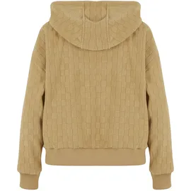 URBAN CLASSICS Jacquard Velvet Oversized Reißverschlusspullover Union Beige S