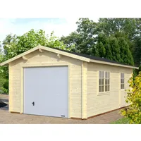 PALMAKO AS Blockbohlen-Garage, BxT: 360 x 550 cm (Außenmaße), Holz - beige