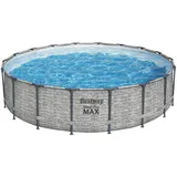 BESTWAY Steel Pro Max Frame Pool Set 549 x 122 cm steinoptik inkl. Filterpumpe