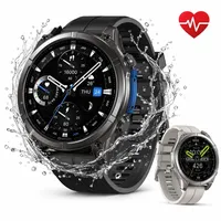 Smartwatch Herren Damen Watch 1,43" AMOLED Fitnessuhr 500mAh IP69K 5ATM mit Herzfrequenz, SpO2, Schlafmonitor für Android &  iOS, 60 Tage Standby - Schwarz