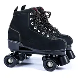 LGESR Klassische Zweireihige Rollschuhe für Damen und Herren, Indoor und Outdoor High-Top Roller Skates Quad Rollschuhe für Erwachsene Kinder Anfänger (Color : Schwarz, Size : 45)