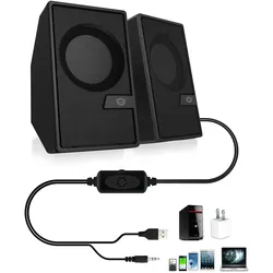 Conceptronic BJORN 2.0-Kanal-Computer-Lautsprecher mit Bluetooth, 6W