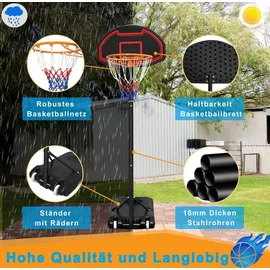 XMTECH Basketballständer 200-305 cm Schwarz/Rot