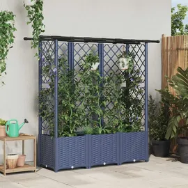 vidaXL Hochbeet mit Rankgitter und Dach 162,5 x 40 x 138 cm Grau