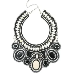 Kette mit Anhänger "Chaima", Damen, Gr. one size, Glas, schwarz, COLLEZIONE ALESSANDRO, Basic, Halsketten, mit echten Muschelplättchen