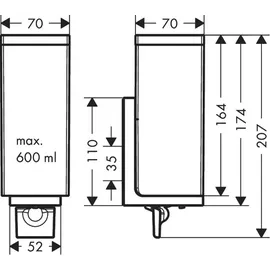 Axor Universal Rectangular Seifenspender, 42610670,