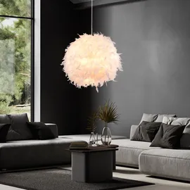 GLOBO Federlampe 1-flg. 60 cm rund weiß Textil