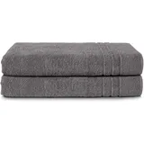 Komfortec 2er Saunatuch Set 80x200 cm aus 100% Baumwolle, XXL-Saunatücher, Sauna Handtuch, Weich, Groß, Frottee, Schnelltrocknend, Anthrazit Grau