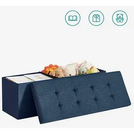 Songmics Sitztruhe LSF77IN blau Stoff 110,0 cm