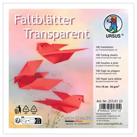 Ursus Transparentpapier 14 x 14 cm 100 Blatt rot