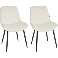 Beliani Esszimmerstuhl 2er Set DUBROVNIK Samtstoff Hellbeige