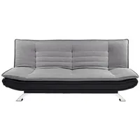 Mid.you Schlafsofa, Grau, Schwarz, Edelstahl, Metall, Textil, 3-Sitzer, 190x90x102 cm, Reach, Schlafen auf Sitzhöhe, Liegefunktion, Wohnzimmer, Sofas & Couches, Schlafsofas, Klappsofas