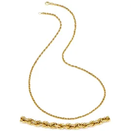 FIRETTI Collierkettchen FIRETTI "Schmuck Geschenk Gold 375 Kordelkettengliederung 2,1 mm breit" Gr. 60, gold (gelbgoldfarben), Halsketten, Damen, 60, Gelbgold 375, B: 2,1mm, Made in Germany, B:2,1mm