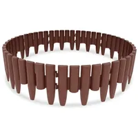 Clanmacy Rasenkante Holzoptik Beeteinfassung Kunststoff Mähkante Beetumrandung Palisade braun 1120 cm