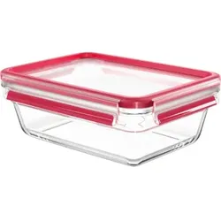 Emsa Clip&Close Glas-Aufbewahrungsbox 1.3L Rot