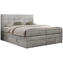 MKS Boxspringbett mit Bettkasten - grau - Maße cm, B: 160 H: 110