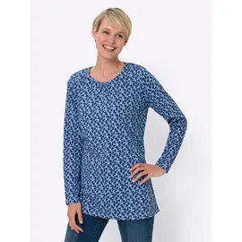 Sieh an! Longshirt in eisblau-royalblau-bedruckt | Gr.: 52