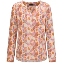 GOLDNER Florale Druckbluse mit V-Ausschnitt orange 54