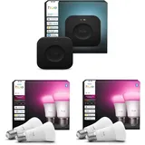 Philips Hue Bundle – 2X Doppelpackungen White & Color Ambiance 1100 A60 E27 Smar