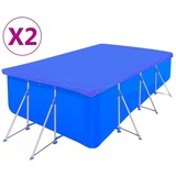 vidaXL Poolabdeckungen 2 Stk. PE Rechteckig 90 g/m2 540x270 cm