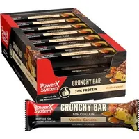 Power-System Proteinriegel Crunchy Bar, 21 Riegel, Vanilla-Caramel, je 45g, pro Riegel 15g Protein