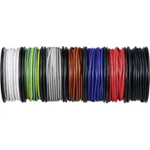 TRU Components TC-12112356 Litze 0.34 mm2 Schwarz, Weiß, Rot, Blau, Braun, Grau, Gelb-Grün 1 Set