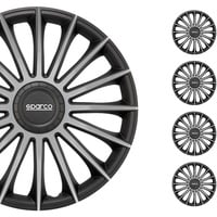 Sparco Satz Radzierblenden Treviso 16-Zoll Schwarz/Silber