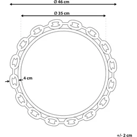 Beliani Wandspiegel Gold - 46 cm mit Kettenrahmen moderner Stil YEBRA