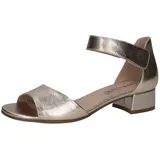 CAPRICE Damen Sandalen mit Absatz aus Leder mit Riemchen, Metallisch (Platin Metal.), 36 EU / 3,5 UK