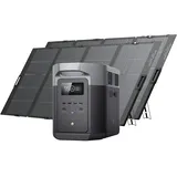 EcoFlow DELTA 2 Max tragbare Powerstation 2048Wh mit 2× 400W leichten Solarpanels, 3000W Max. Ausgangsleistung, bifaziales Design, Schnellladung, Solargenerator für Outdoor, Camping, Wohnmobil, Garten