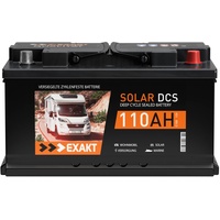 Solarbatterie 12V 110Ah EXAKT DCS Wohnmobilbatterie Bootsbatterie Solar Batterie verschlossen SMF wartungsfrei ersetzt 100Ah 105Ah