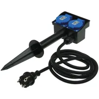 ChiliTec Gartensteckdose 10 m Schwarz 2 St.