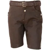 La Chasse® Lederhose Trachten-Lederhose "Inzell" mit Stickerei und Hosenträger kurz Oefele braun 48