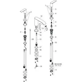 Hansgrohe Vivenis 3-Loch Waschtischarmatur Mattschwarz