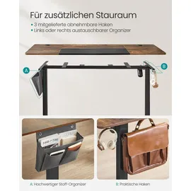 Songmics elektrisch höhenverstellbarer Schreibtisch braun rechteckig, C-Fuß-Gestell schwarz 160,0 x 60,0 cm