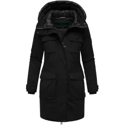 Winterjacke NAVAHOO "Eissturm 14", Damen, Gr. XXXL (46), schwarz, Material: 100% Polyester, sportlich, gerade hüftbedeckend, Langarm weit gerader Abschluss, Jacken, Wasserabweisende Jacke mit Kapuze