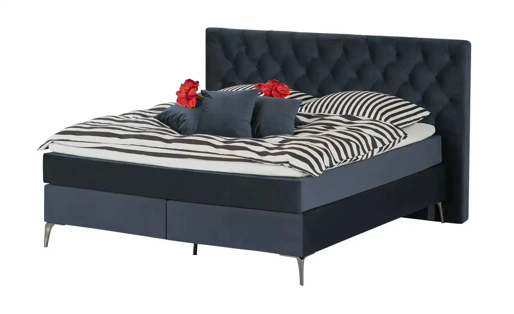 Wohnwert Boxspringbett  Laesa , blau , Maße (cm): B: 180 H: 122