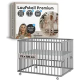 Sämann Laufgitter mit Matratze Cloud Air & Lattenrost | grau | Premium | Gr.: 75x100 cm)