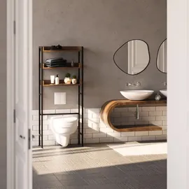 Tectake Badezimmerregal 67x25x165,5 cm dunkel, rustikal